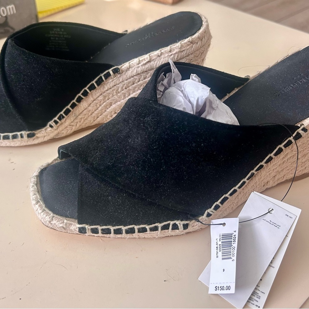 Banana Republic Black Wedge Espadrilles